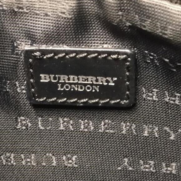 Pre-Loved Authentic BURBERRY Nova Check Pouch Handbag – Beige/Black PVC 👜 - Picture 3 of 12